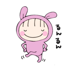 rabbit costume Mokomoko-minachan2 sticker #9408352