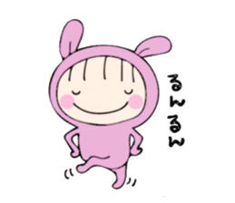 rabbit costume Mokomoko-minachan2 sticker #9408352