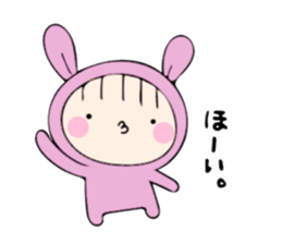 rabbit costume Mokomoko-minachan2 sticker #9408354