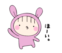 rabbit costume Mokomoko-minachan2 sticker #9408354