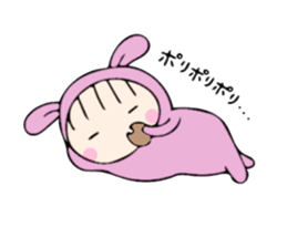 rabbit costume Mokomoko-minachan2 sticker #9408355