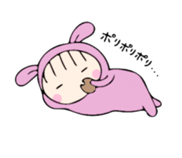 rabbit costume Mokomoko-minachan2 sticker #9408355