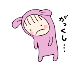 rabbit costume Mokomoko-minachan2 sticker #9408359