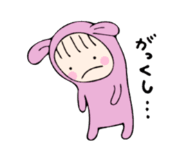 rabbit costume Mokomoko-minachan2 sticker #9408359