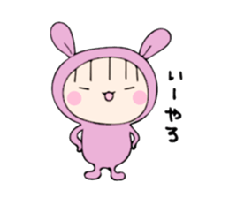 rabbit costume Mokomoko-minachan2 sticker #9408361