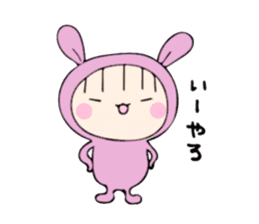 rabbit costume Mokomoko-minachan2 sticker #9408361