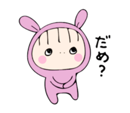rabbit costume Mokomoko-minachan2 sticker #9408362