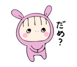 rabbit costume Mokomoko-minachan2 sticker #9408362