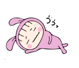 rabbit costume Mokomoko-minachan2 sticker #9408366