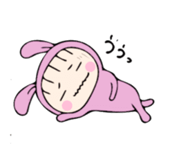 rabbit costume Mokomoko-minachan2 sticker #9408366