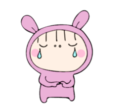 rabbit costume Mokomoko-minachan2 sticker #9408367