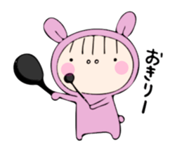 rabbit costume Mokomoko-minachan2 sticker #9408369