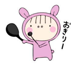 rabbit costume Mokomoko-minachan2 sticker #9408369