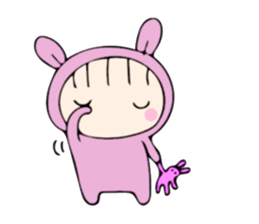 rabbit costume Mokomoko-minachan2 sticker #9408370