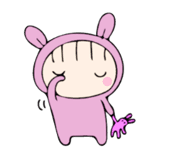 rabbit costume Mokomoko-minachan2 sticker #9408370