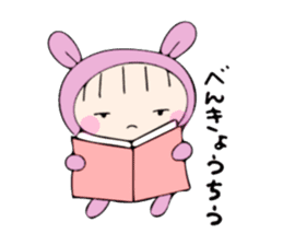 rabbit costume Mokomoko-minachan2 sticker #9408371