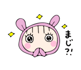 rabbit costume Mokomoko-minachan2 sticker #9408372