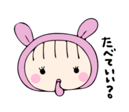 rabbit costume Mokomoko-minachan2 sticker #9408375