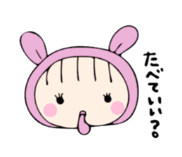 rabbit costume Mokomoko-minachan2 sticker #9408375