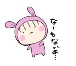 rabbit costume Mokomoko-minachan2 sticker #9408380
