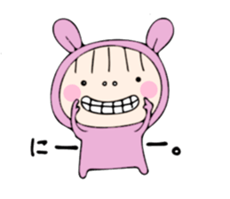 rabbit costume Mokomoko-minachan2 sticker #9408381