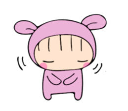 rabbit costume Mokomoko-minachan2 sticker #9408383