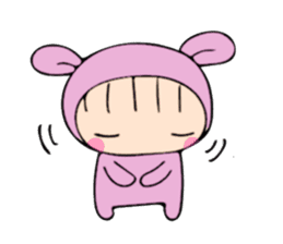 rabbit costume Mokomoko-minachan2 sticker #9408383