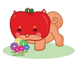 Ringoken apple dog sticker #9409498