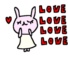 English love cute rabbits sticker. sticker #9412707