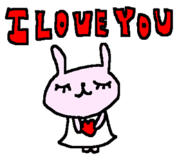 English love cute rabbits sticker. sticker #9412709