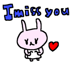 English love cute rabbits sticker. sticker #9412711