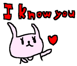 English love cute rabbits sticker. sticker #9412713