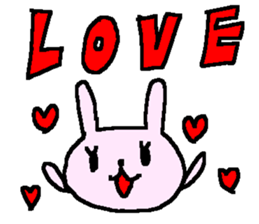 English love cute rabbits sticker. sticker #9412724