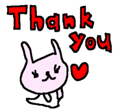 English love cute rabbits sticker. sticker #9412728