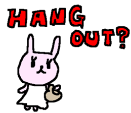 English love cute rabbits sticker. sticker #9412732