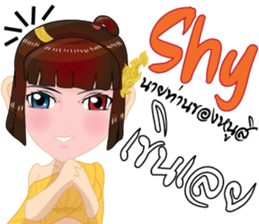 Lai Kanok Cartoon Lady(B) v. thai/eng sticker #9412765