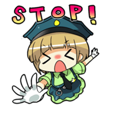 Cute policewoman sticker #9415080