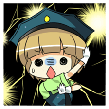 Cute policewoman sticker #9415082