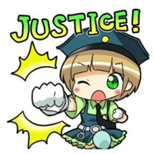 Cute policewoman sticker #9415091