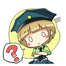 Cute policewoman sticker #9415097