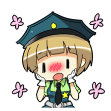 Cute policewoman sticker #9415098