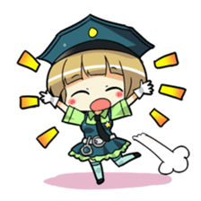 Cute policewoman sticker #9415100