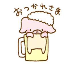 Cute pink pig sticker #9416227