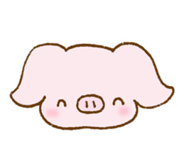 Cute pink pig sticker #9416239