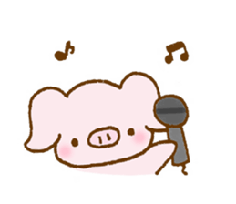 Cute pink pig sticker #9416241