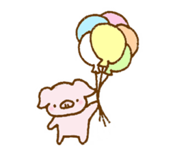 Cute pink pig sticker #9416242