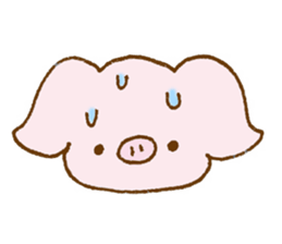 Cute pink pig sticker #9416249