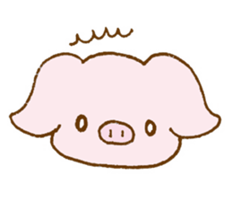 Cute pink pig sticker #9416250