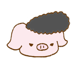 Cute pink pig sticker #9416258