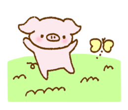 Cute pink pig sticker #9416263